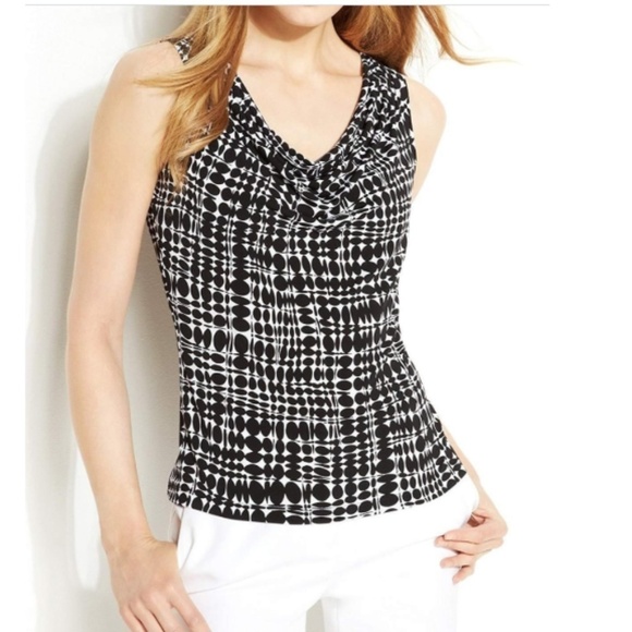 Calvin Klein Drape Neck Tank Top Shell - Picture 2 of 4